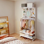 Freestanding Metal Garment Rack Open Wardrobe Closet Organizer Bedroom Storage Shelf for Home