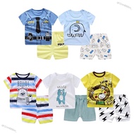 qh1nm666m_ 2Pcs/set Baby Suit T-shirt + Shorts Cotton Cartoon Short Sleeve for 6 Months-4 Years Old