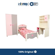 Informa - Informa Eunice Set Tempat Tidur Anak - Pink/Abu-Abu