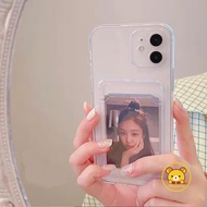 Transparent CardHolder Phone Case For Galaxy A25 A24 A05 A05S A55 A35 A23 A15 5G A14 A73 A54 A34 A23 A04E Casing Clear Card Slot Wallet Can Put Photos of idols Cases TPU Covers