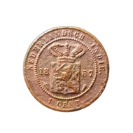 Koin Nederlandsch Indie 1 Cent Buntu Tahun 1857 A-110