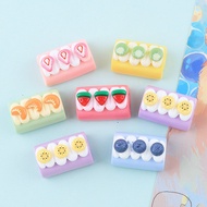 10Pieces Random 3D Blueberry Strawberry Cake Roll Resin Flatback DIY Scrapbooking Phone Case Water B