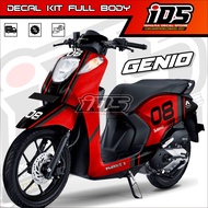Decal Genio Full Body Sticker Motor Genio 2022 Full Body Desain Cafe Racer