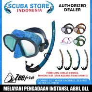 Combo Set Mask Low Volume Zeepro Ultra Hunter Camouflage Snorkel Low Profile Camo Freediving Freediv