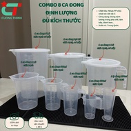 Combo of 8 measuring cups of all sizes from 5 liters to 100ml with clear graduations