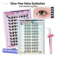 Kuesicr [free Tweezer] Bqi Eyelashes Sticky False Eyelashes Glue-free False Eyelashes Self-adhesive