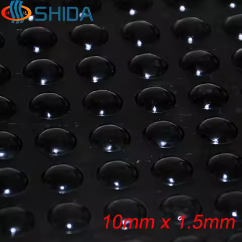 100 Pcs 10 x 1.5 mm Self Adhesive Hemisphere Silicone Rubber Bumpers Soft Transparent Black Anti Sli