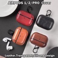 Case✮ AIRPODS 1/2/PRO ✮ Cover leather Transparent Silicone original Earphone bluetooth Casing