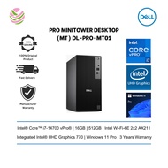 Dell Pro Minitower (MT) Desktop PC (i7-14700 vPro(R), 16GB, 512GB, Intel UHD, W11 Pro, 3yrs) DL-PRO-