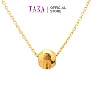 TAKA Jewellery 999 Gold Cat's Eye Pendant With 9K Gold Chain