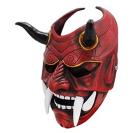 Topeng Hannya merah gaya Jepun, topeng kepala hantu merah, hantu putih Yoroi Rinriyo, topeng hiasan 
