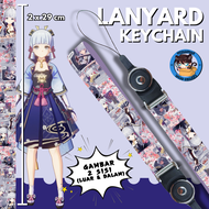 Lanyard Strap Anime 2 Sisi / Ayaka Genshin Impact / Lanyard Custom Suka Suka / Gantungan kunci layar