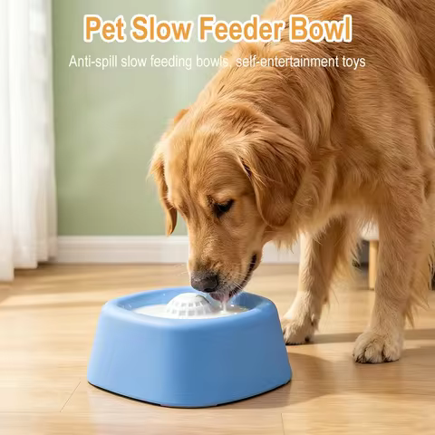 Interactive Pet Lick Toys Slow Feeder Food Dispenser with Rolling Ball Anti-Choking for Liquid Treat