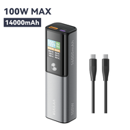 Kuulaa Laptop Power Bank 14000mAh USB C 100W Fast Charging with 100W Cable for Free 100W Powerbank F