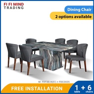 Renza Marble Dining Set/ Marble Dining Table/ Meja Makan 6 Kerusi/ Meja Makan Marble/ Meja Makan Set