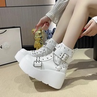 Demonia Y2K Thick soled Boots Riveted Pendant Ankle Boots High Heels 10CM/2.76 inches