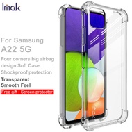 三星 Samsung Galaxy A22 5G  --- IMAK 全包防摔軟套-氣囊版 (四角加厚 TPU) 透明 手機軟套 保護殼 +送 透明保護膜 Mon貼 Shock-Resistant C