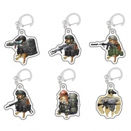 Arena Breakout Balltze Cheems Funny Dog Meme Acrylic Keychain Bag Charms Cute Pendant Key Chain Souv