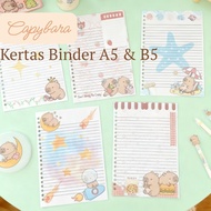 [Crayon Land] Loose Leaf/Paper A5 & B5 Binder Contents Aesthetics Capybara 80gsm & 100gsm (10 Sheets
