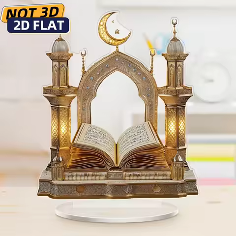 1pc 2D Flat Acrylic Mosque Tabletop Decor Home Decor For Ramadan & Eid Al-Fitr Perfect Gift for Home