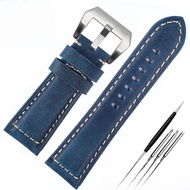 สายนาฬิกาหนังแท้แฮนด์เมดสำหรับ Panerai Luminor Marina PAM111 สำหรับผู้ชาย สายนาฬิกาหนังฟ็อกซ์วินเทจ 