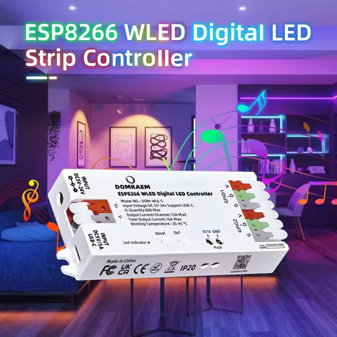 ESP8266 WLED LED Controller Smart Dimmer DC12V 800IC Segmented Color Funtion For DIY WS2811 WS2812B