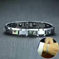 Magnetic Tungsten Bracelet Men Shell Hematite  Health Energy Chain Link  Bracelet for Arthritis Pain