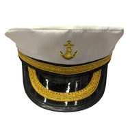 Adult Yacht Boat Ship Sailor Captain Costume Hat Cap Navy Marine Admiral Embroidered CaptainS Cap (W