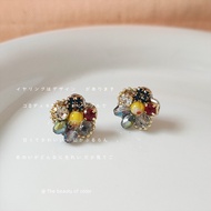 Niche!925 Silver Needle Plated 14K Earrings Hand-Made Design Glass Crystal Earrings Earrings sag122.