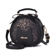 包包女2024新款亮片小圆包韩版时尚女士潮流斜挎包单肩包