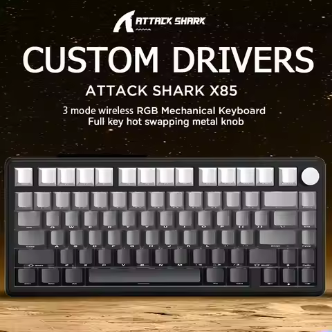 ATTACK SHARK X85 Mechanical Keyboard RGB Backlight Tri-Mode Connection Wireless Bluetooth Hot-Swappa