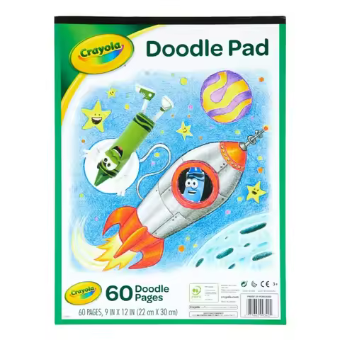 Crayola Doodle Pad For oodles of doodling fun 9 x 12 Inches, 60 Sheets,White 99-3400