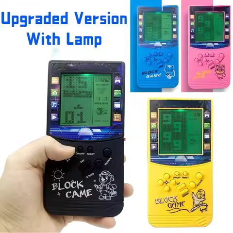 Vintage Classic Big Screen Brick Game Tank Battle Handheld Game Console for Kids Old School Block Ga