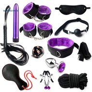 12Pcs/Set Sexual Bondage Handcuff Whip Blindfold Adult Couple Sex Toys Tools Set