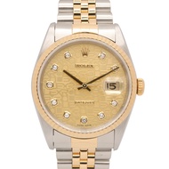 【二手】ROLEXDatejust 10P 鑲鑽 W 字頭 16233G CH/海軍藍/NP K18（黃金）不鏽鋼 Datejust 10P 鑲鑽 W 字頭男士腕錶