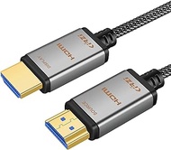 Kirzi Fiber HDMI Cable 33ft(10m) Support 4K 60Hz,Nylon Braided HDR10, ARC, HDCP2.2, 3D, 18Gbps,4:4:4/4:2:2/4:2:0 Slim and Flexible HDMI Fiber Optic Cable