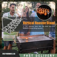 [cozyroomss.sg] Folding Chicken Wing Leg Rack Drumstick Rack Portable Grill Stand for BBQ Picnic