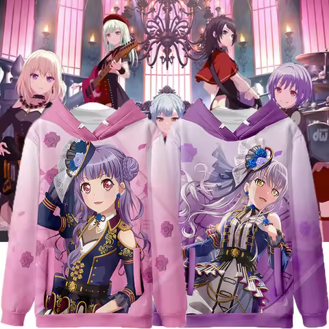 Roselia BanG Dream! 5-Person Girl Band Anime Hoodies 3D Print Men Women Long Sleeve Sweatshirts Autu