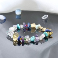 【星鑽流光】多巴胺多彩水晶碎石×閃靈鑽 水晶手鍊 輕奢貴氣知性