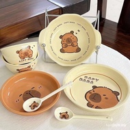 Molly Preferred Cute Cartoon Capybara Tableware Capybara Ceramic Tableware High-value Tableware Bowl