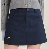 (Trendy) Lovito Casual Plain Embroidery Skirt for Women L133AD476
