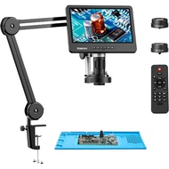 TOMLOV DM602 Flex Digital Soldering Microscope 2000x, Flexible Arm, 10.1" HDMI Microscope with 3 Len