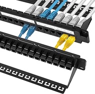 24-Port Cat6 Patch Panel - 10G Ready Rack-Mountable 1U Network Panel with Keystone Jacks & Pass-Thro