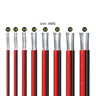 2Pin Red and Black PVC Extension Cable 22AWG 20AWG 18AWG Tinned Copper Domestic Wire