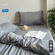 GONI FRESH duvet cover set in Wrinkle Gray - Elastic bed sheets 4-25cm high, sizes 1m, 1m2, 1m4, 1m6