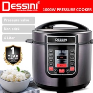 DESSINI ITALY 10IN1 6L Electric Digital Pressure Cooker Non-stick Stainless Steel Inner Pot Rice Coo