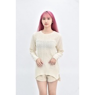 ((S) e hyphen world gallery Knitted Long-Sleeved Apricot Sweater Second-Hand Clothes