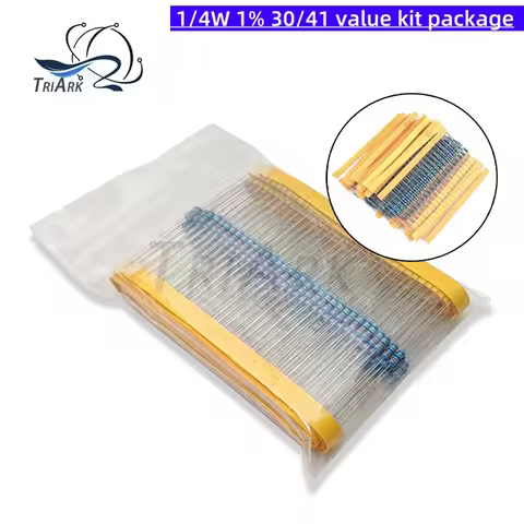 300/600/set 30 Kinds 1/4W 1% Resistance Metal Film Resistor Pack Assorted Kit 10R 1K 10K 100K 1M Res