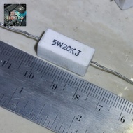 5w20kj 5W 20K ohm R Resistor Chalk 5watt 20Kilo J 20KR 20KJ 5 w watt 20KOhm 20 Kilo - 10 pcs