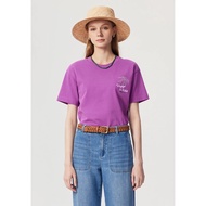 In-stock Hazzys Women's Casual Loose Print Short Sleeve 100% Cotton T-Shirt